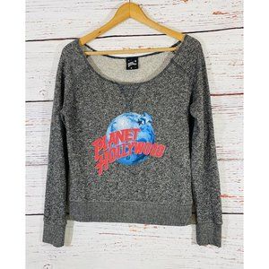 Planet Hollywood Crewneck Sweatshirt Size Small Heathered Gray 2016 Earth Movies